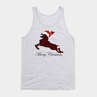 Christmas plaid fawn Tank Top